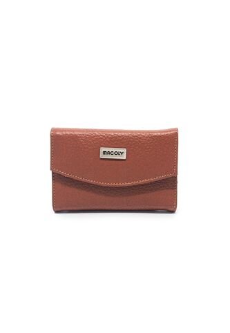 Billetera Mini A035 Cuero Miel Liso Macoly