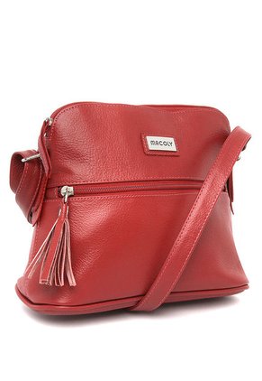 Bolso Manos Libres Macoly 789 Cuero Rojo