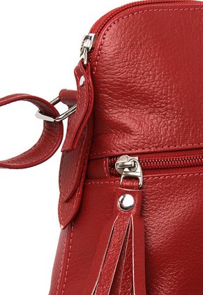 Bolso Manos Libres Macoly 789 Cuero Rojo
