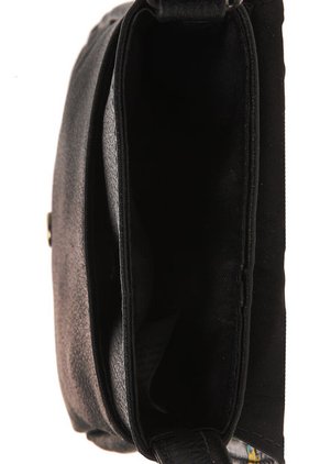 Bolso Manos Libres C299 Cuero Tala Negro Pájaros