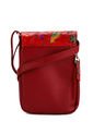 Bolso Manos Libres C299 Cuero Tala Rojo Pajaros de Macoly