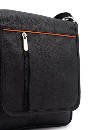 Bolso Manos Libres 1018 Cuero Negro Linea Miel