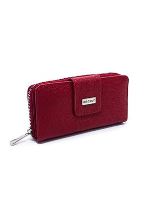 Billetera Grande A011 Cuero Rojo Crem Niquel