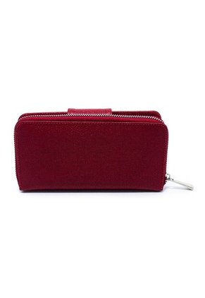 Billetera Grande A011 Cuero Rojo Crem Niquel