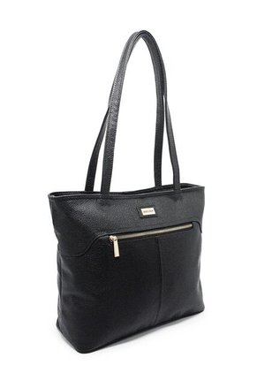 Bolso De Hombro Macoly M877 Cuero Negro Liso