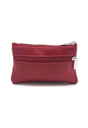 Monedero Macoly Cuero Doble Cremallera Tala Rojo