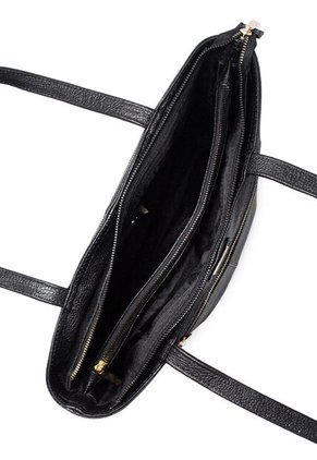 Bolso De Hombro Macoly M877 Cuero Negro Liso