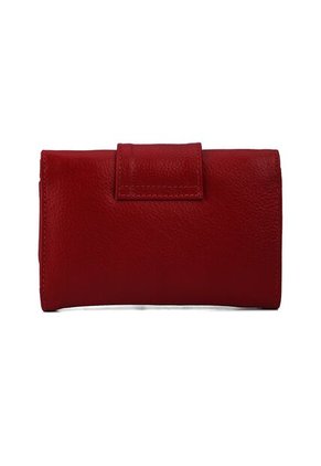 Billetera Mediana Macoly A016 Cuero Rojo Liso