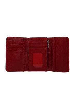 Billetera Mediana Macoly A016 Cuero Rojo Liso