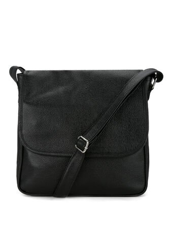Bolso Manos Libres Macoly 037 Cuero Negro Liso Macoly