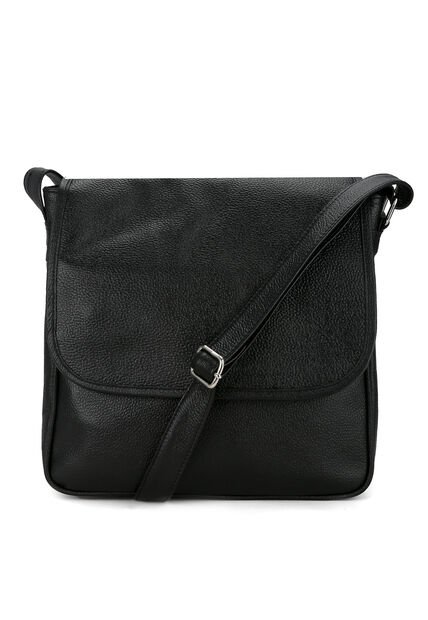 Bolso Manos Libres Macoly 037 Cuero Negro Liso