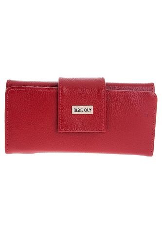 Billetera Grande Macoly A010 Cuero Rojo Liso Macoly
