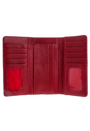 Billetera Grande Macoly A010 Cuero Rojo Liso