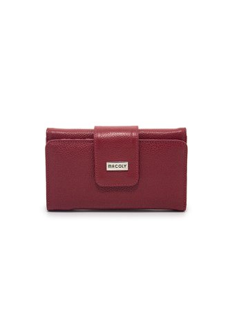 Billetera Grande Macoly A010 Cuero Rojo Liso Macoly