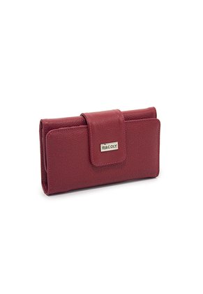 Billetera Grande Macoly A010 Cuero Rojo Liso