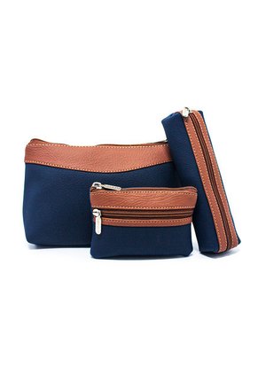 Cosmetiquera, Monedero Y Porta Esferos Mix Azul X Miel