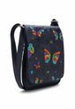 Bolso Manos Libres C299 Cuero Tala Azul Mariposas de Macoly