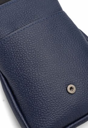 Bolso Manos Libres C299 Cuero Tala Azul Mariposas