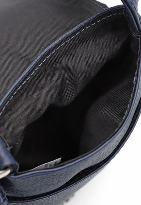 Bolso Manos Libres C299 Cuero Tala Azul Mariposas