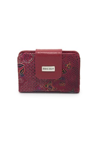 Billetera Mini Macoly A018 Cuero Tala Rojo Macoly