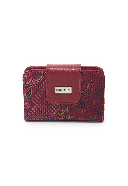 Billetera Mini Macoly A018 Cuero Tala Rojo