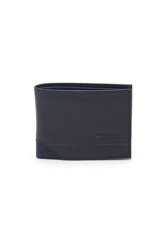Billetera Hombre 330 Cuero Negro X Azul Macoly