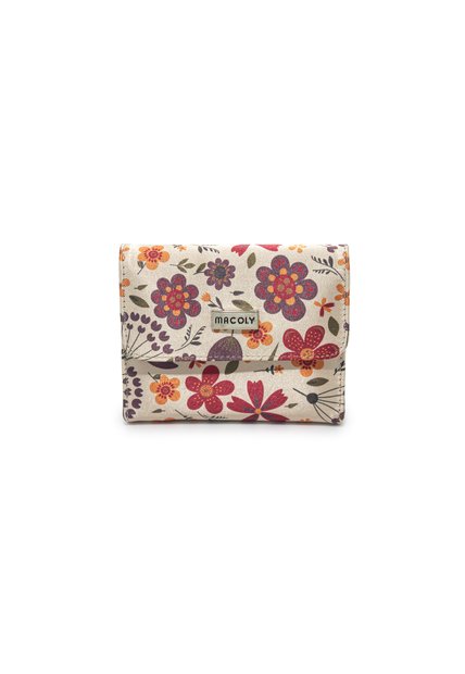 Billetera Macoly Mini A027 Floralia Taupe