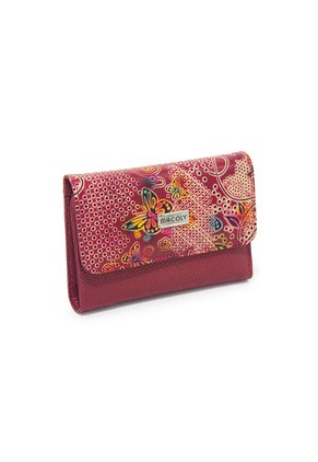 Billetera Mediana Macoly A015 Cuero Tala Rojo