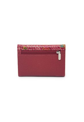 Billetera Mediana Macoly A015 Cuero Tala Rojo