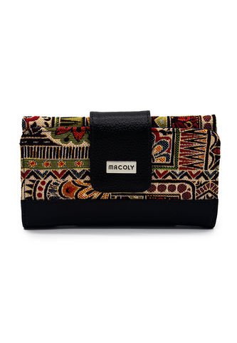 Billetera Grande A010 Cuero Negro X Yacar Macoly