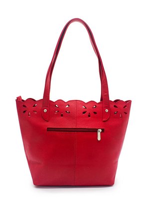 Bolso De Hombro C329 Cuero Tala Rojo Mariposas