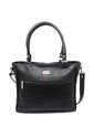 Bolso De Hombro M778 Cuero Negro Liso de Macoly