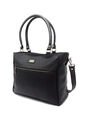 Bolso De Hombro M778 Cuero Negro Liso de Macoly