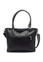 Bolso De Hombro M778 Cuero Negro Liso de Macoly