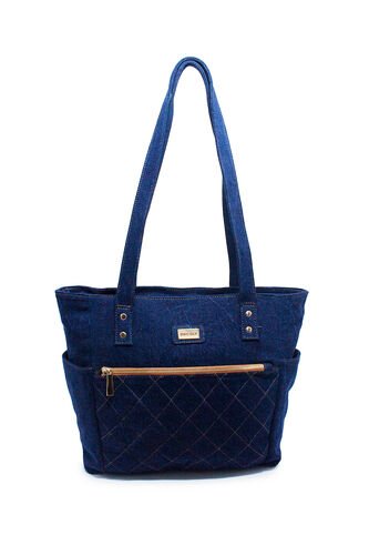 Bolso De Hombro Macoly M841 Jean Acolchado Oro Macoly