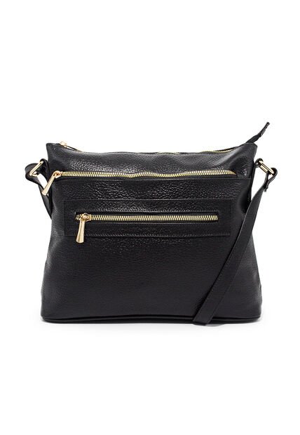 Bolso Manos Libres Macoly 817 Cuero Negro Oro