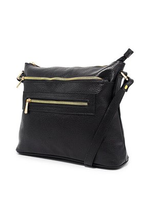 Bolso Manos Libres Macoly 817 Cuero Negro Oro