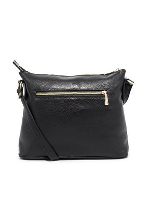 Bolso Manos Libres Macoly 817 Cuero Negro Oro