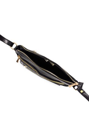 Bolso Manos Libres Macoly 817 Cuero Negro Oro