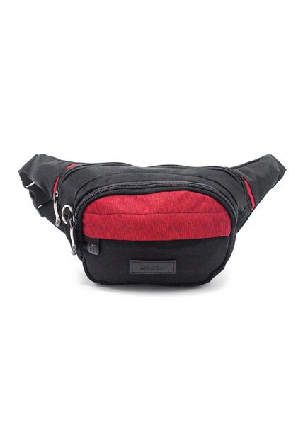 Canguro En Lona 252 Correa Corta Negro X Rojo Electron Para Uso Riñonera