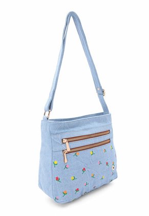 Bolso Manos Libres Macoly M820 Jean Bordado