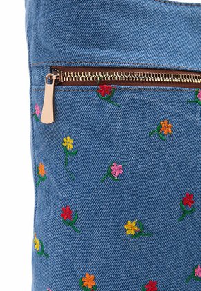 Bolso Manos Libres Macoly M383 Jean Bordado