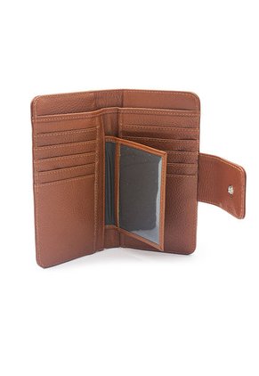 Billetera Mediana Macoly A05 Cuero Miel Liso