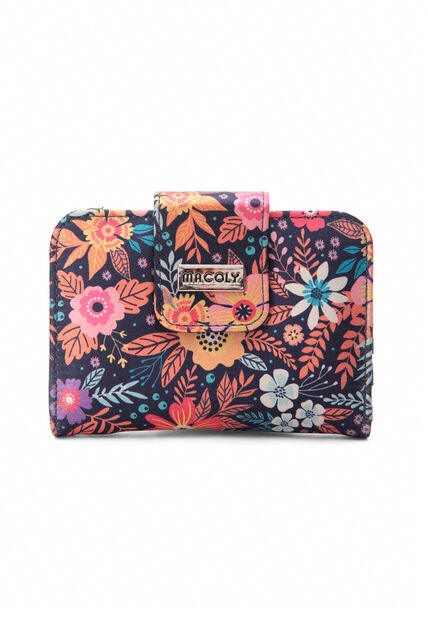 Billetera Mini Macoly A018 Flora Azul Niquel