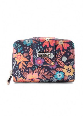 Billetera Mini Macoly A017 Flora Azul Niquel 