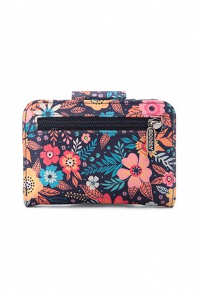 Billetera Mini Macoly A018 Flora Azul Niquel