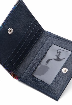 Portadocumento Plano AM13 Cuero Tala Azul Flores