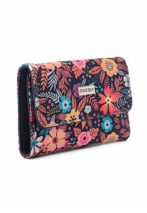 Billetera Mediana Macoly A015 Flora Azul Niquel