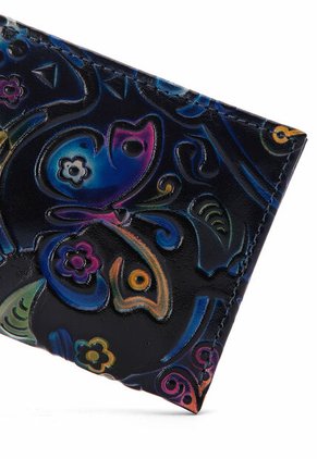 Portadocumento Plano AM13 Cuero Tala Azul Flores