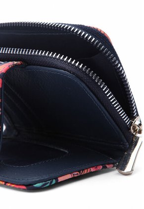 Billetera Mini Macoly A017 Flora Azul Niquel 